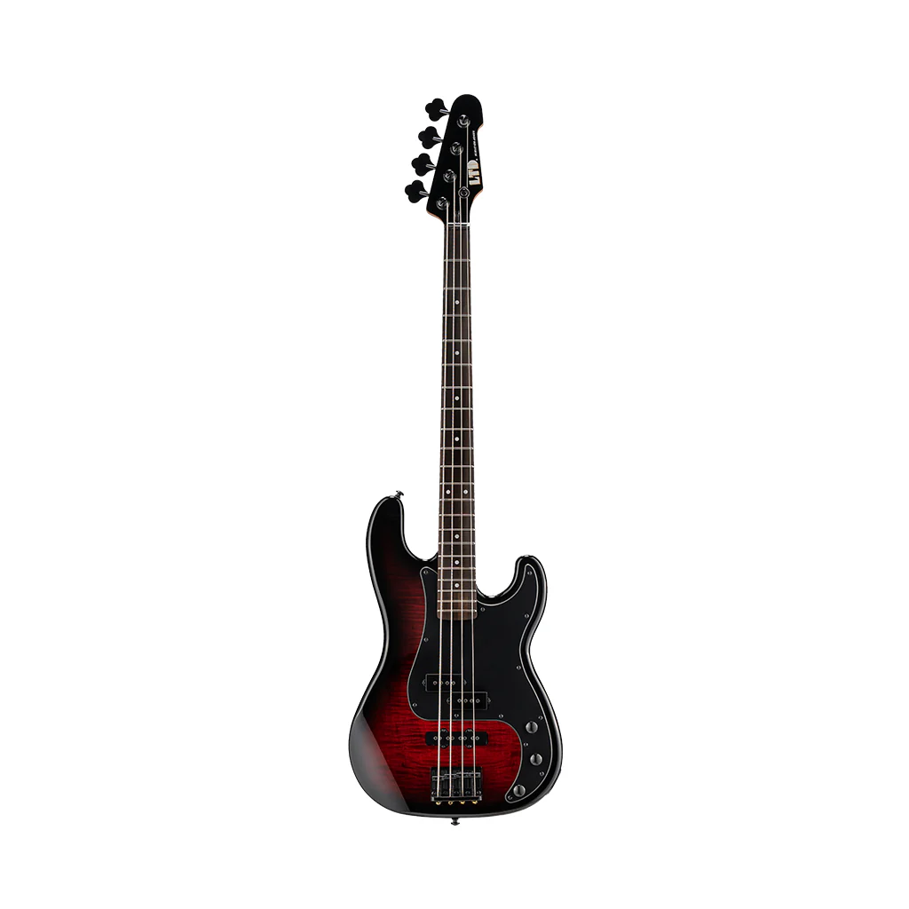 ESP LTD Surveyor 204 Bass Guitar - Red Burst - Image 3