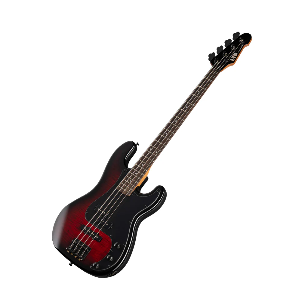 ESP LTD Surveyor 204 Bass Guitar - Red Burst - Image 7