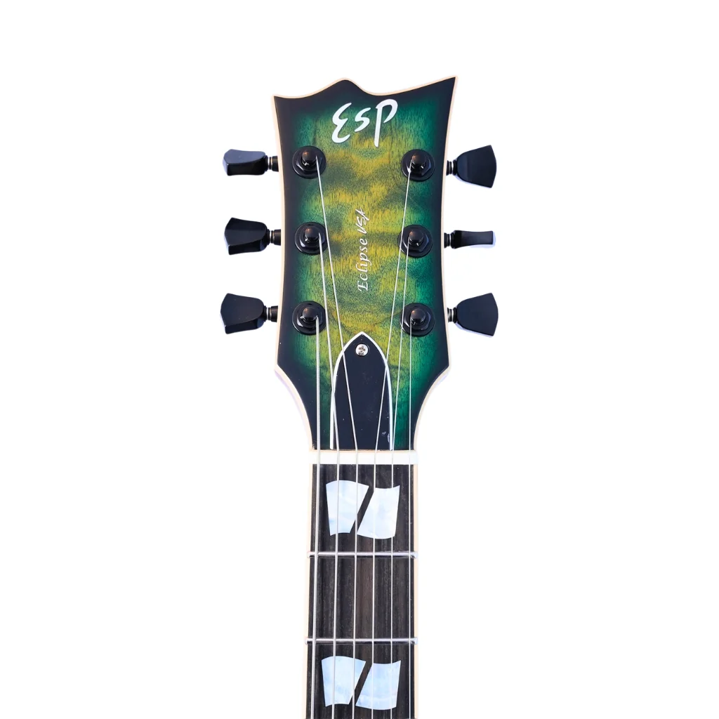 ESP USA Eclipse Quilted Maple Electric Guitar - Dark Lime Burst - Image 5