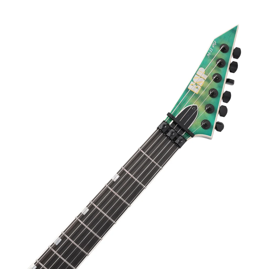 ESP USA M-II Quilted Maple Electric Guitar w/Floyd Rose & EMG - Lime Burst - Image 6