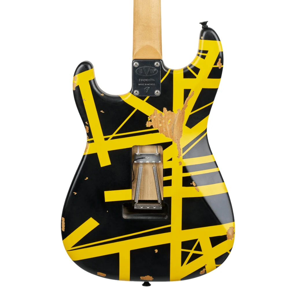 EVH Limited Edition Striped Series Frankenstein Frankie Electric Guitar - Black with Yellow Stripes, Maple Fingerboard - Image 2