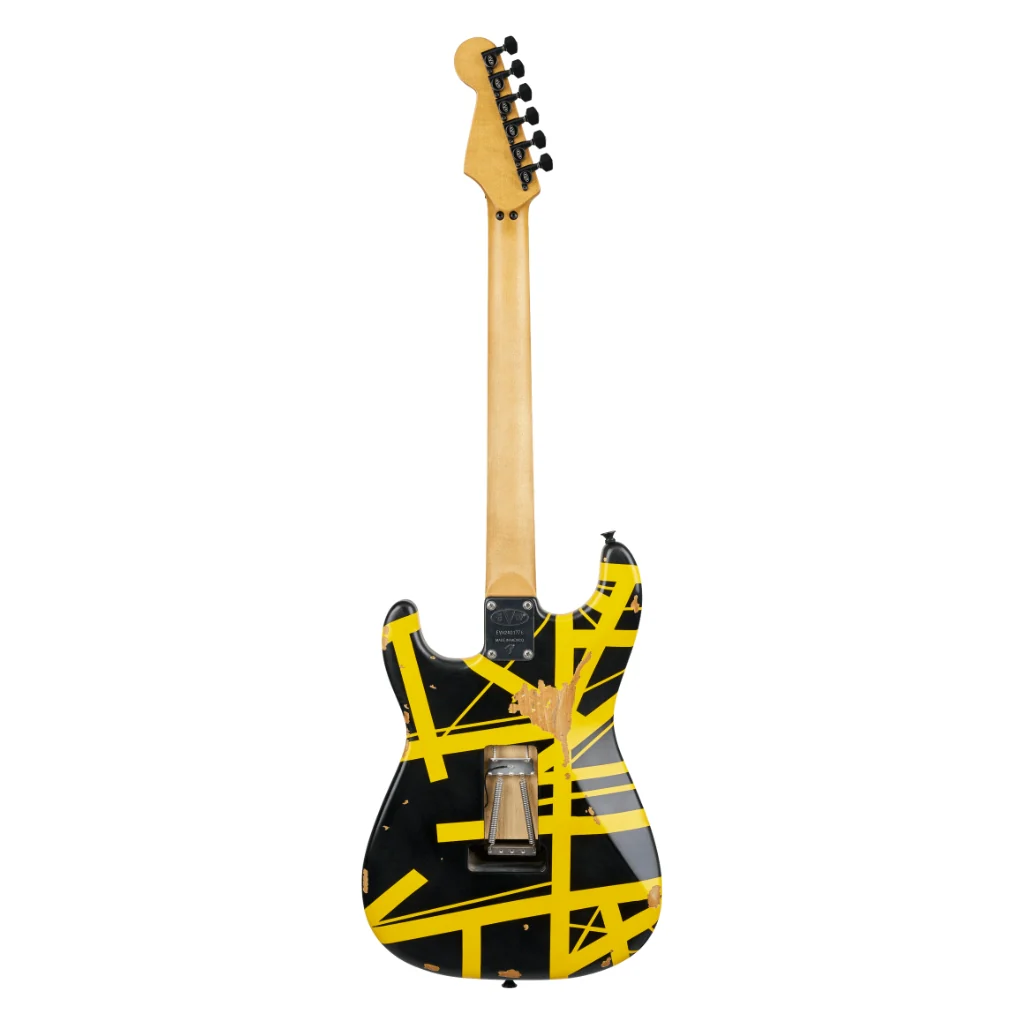 EVH Limited Edition Striped Series Frankenstein Frankie Electric Guitar - Black with Yellow Stripes, Maple Fingerboard - Image 4