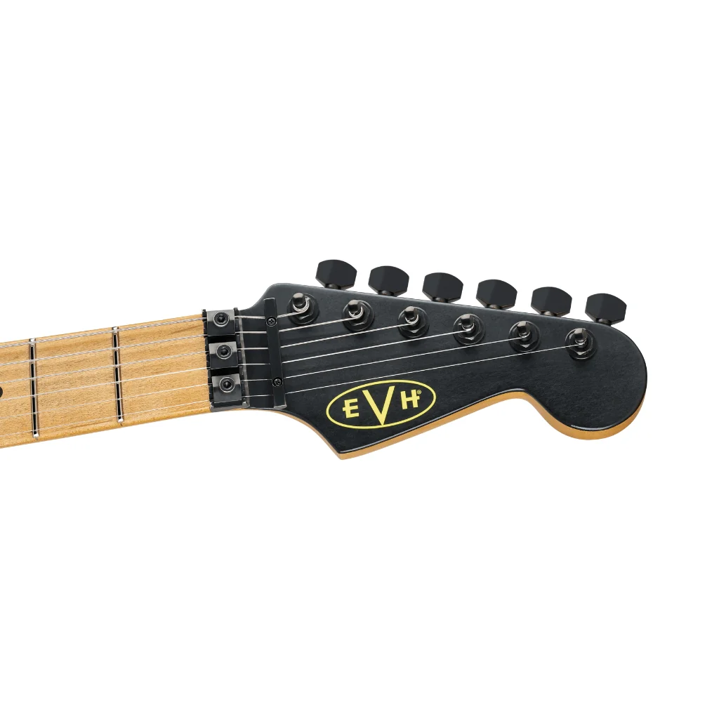 EVH Limited Edition Striped Series Frankenstein Frankie Electric Guitar - Black with Yellow Stripes, Maple Fingerboard - Image 5