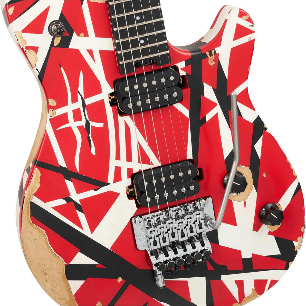 EVH Limited Edition Wolfgang Special Striped Series Electric Guitar - Red, Black, and White, Ebony Fingerboard - Image 7