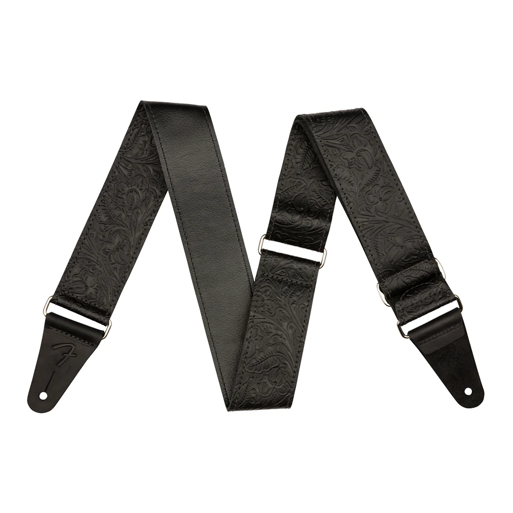 Fender 2" Tooled Leather Stap - Black