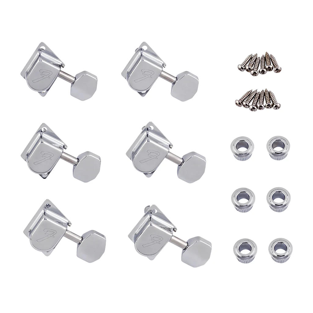 Fender - 70s "F" Style Stratocaster®/Telecaster® Tuning Machines Chrome (6)