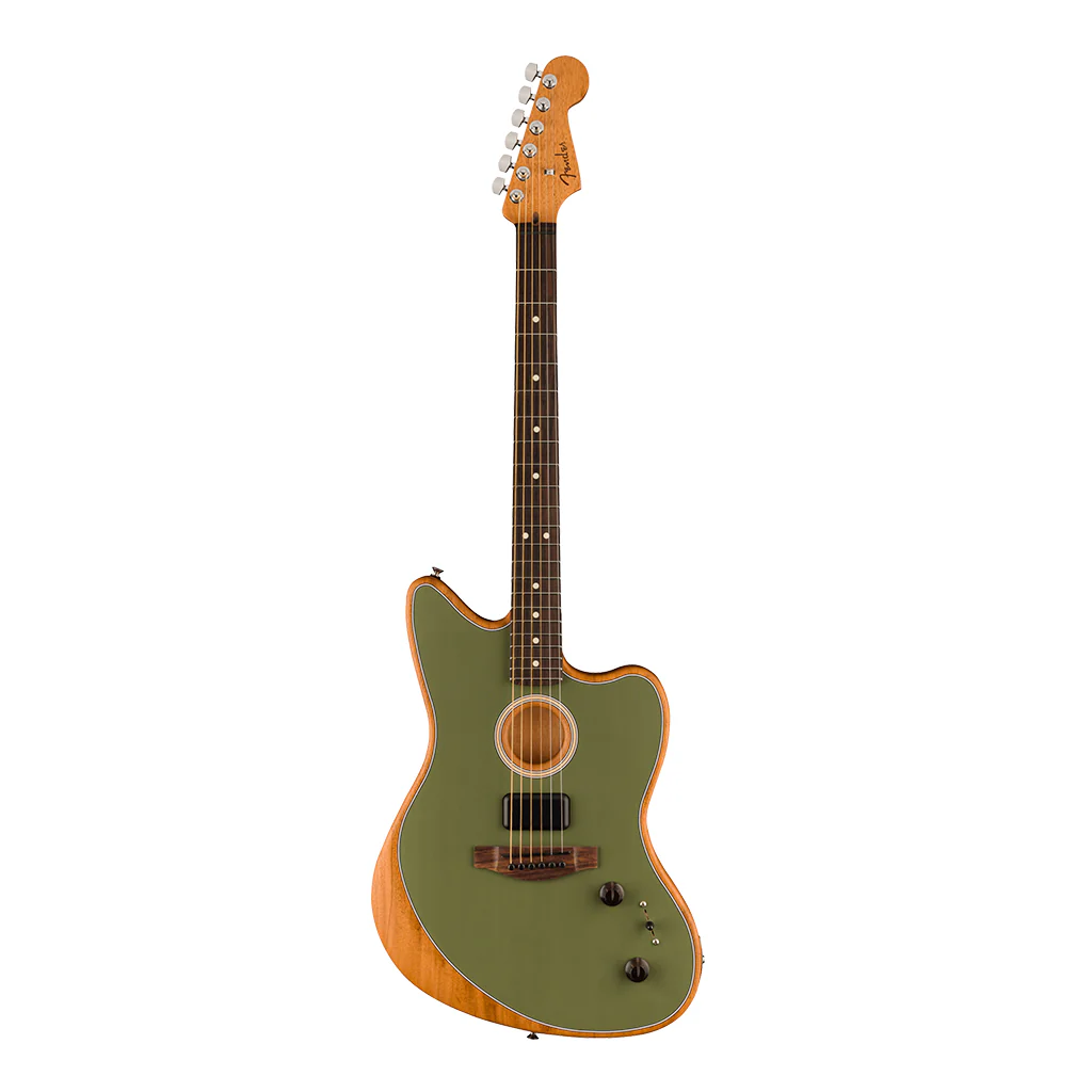 Fender Acoustasonic® Player Jazzmaster, Rosewood Fingerboard, Antique Olive - Image 2