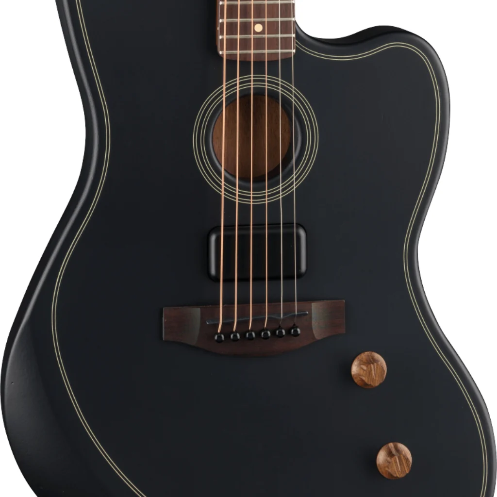 Fender Acoustasonic Standard Jazzmaster Guitar - Black - Image 7