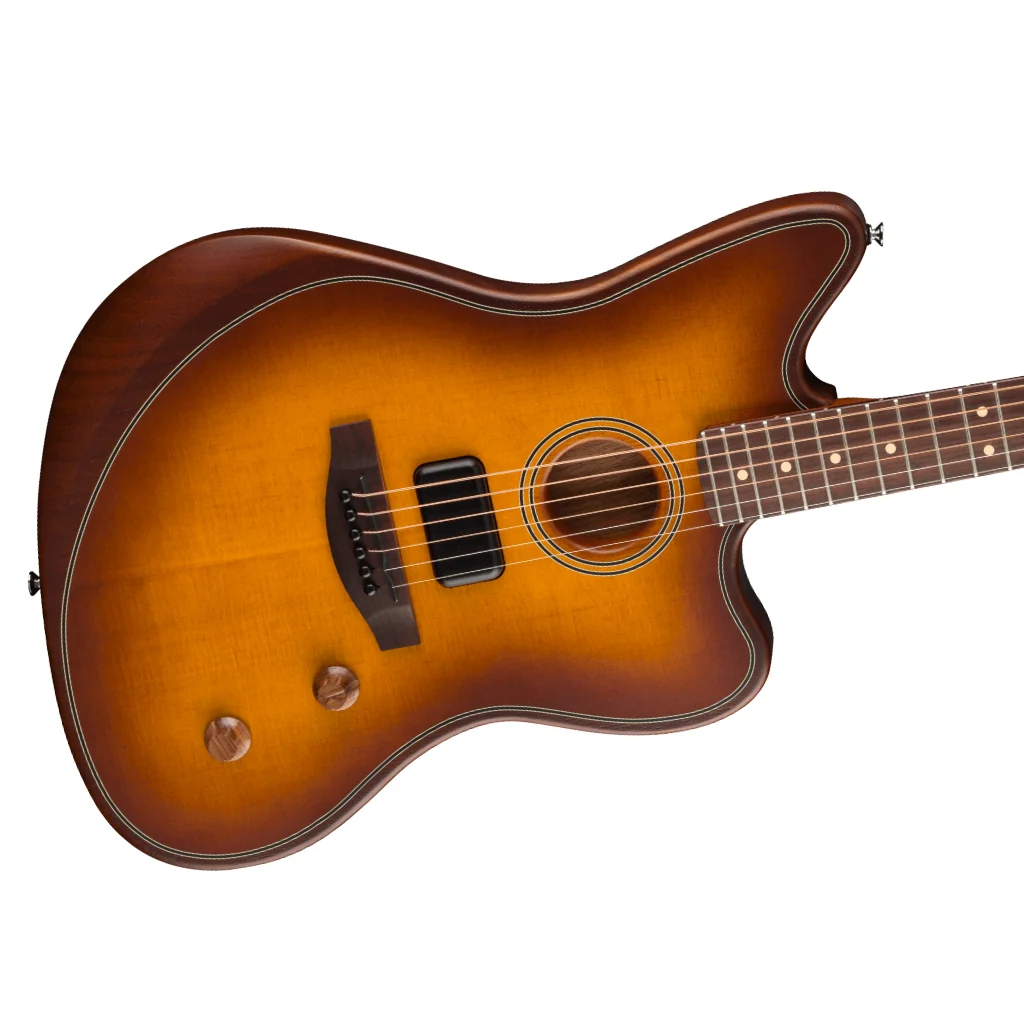 Fender Acoustasonic Standard Jazzmaster Guitar - Honey Burst - Image 8