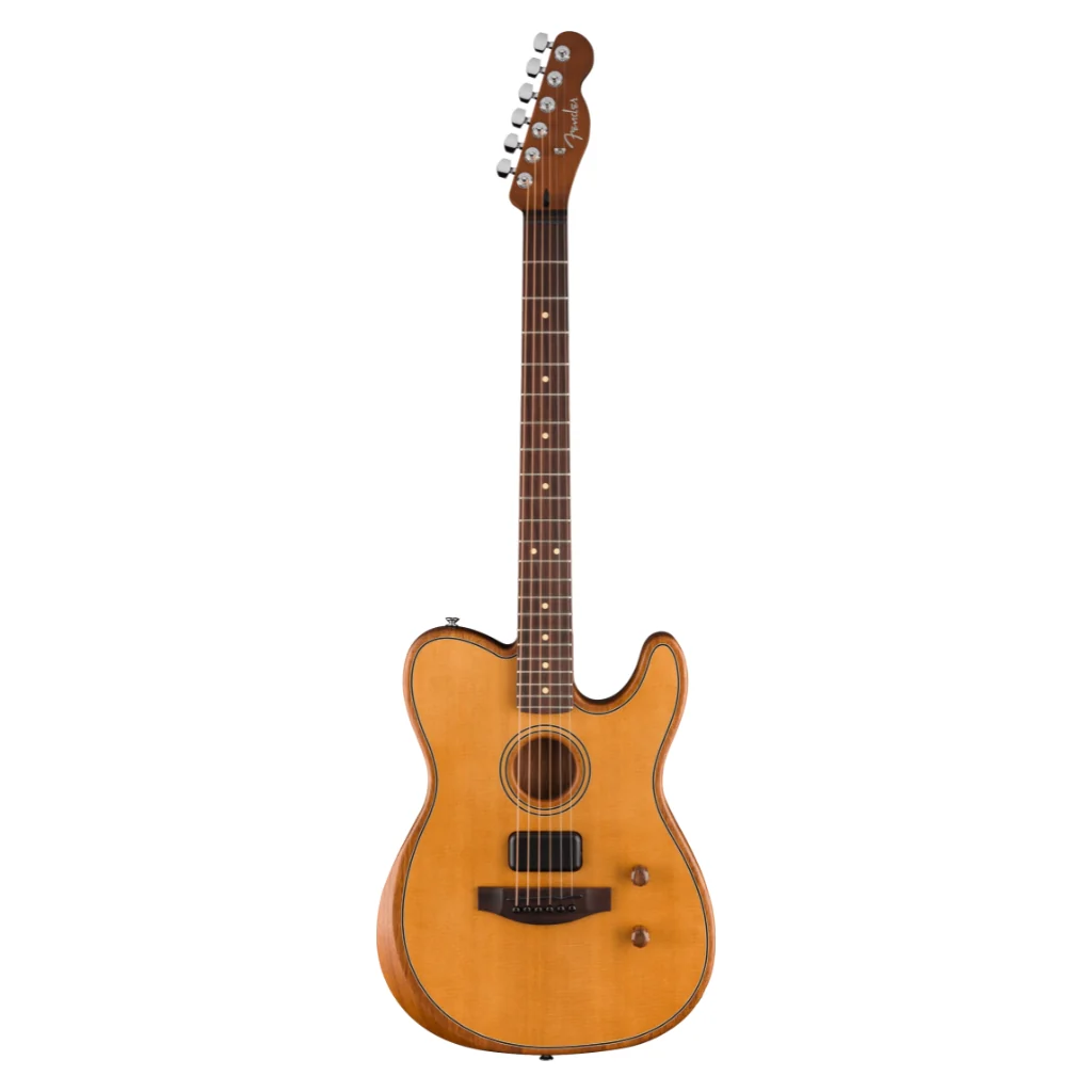 Fender Acoustasonic Standard Telecaster Guitar - Aged Natural - Image 3