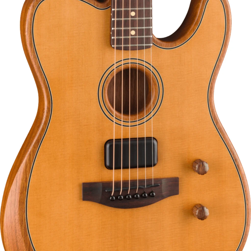 Fender Acoustasonic Standard Telecaster Guitar - Aged Natural - Image 7