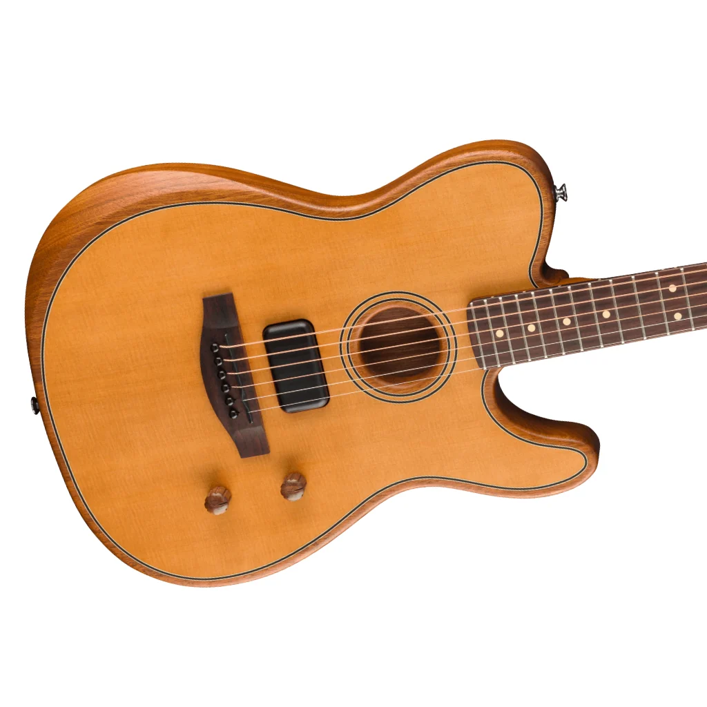 Fender Acoustasonic Standard Telecaster Guitar - Aged Natural - Image 8