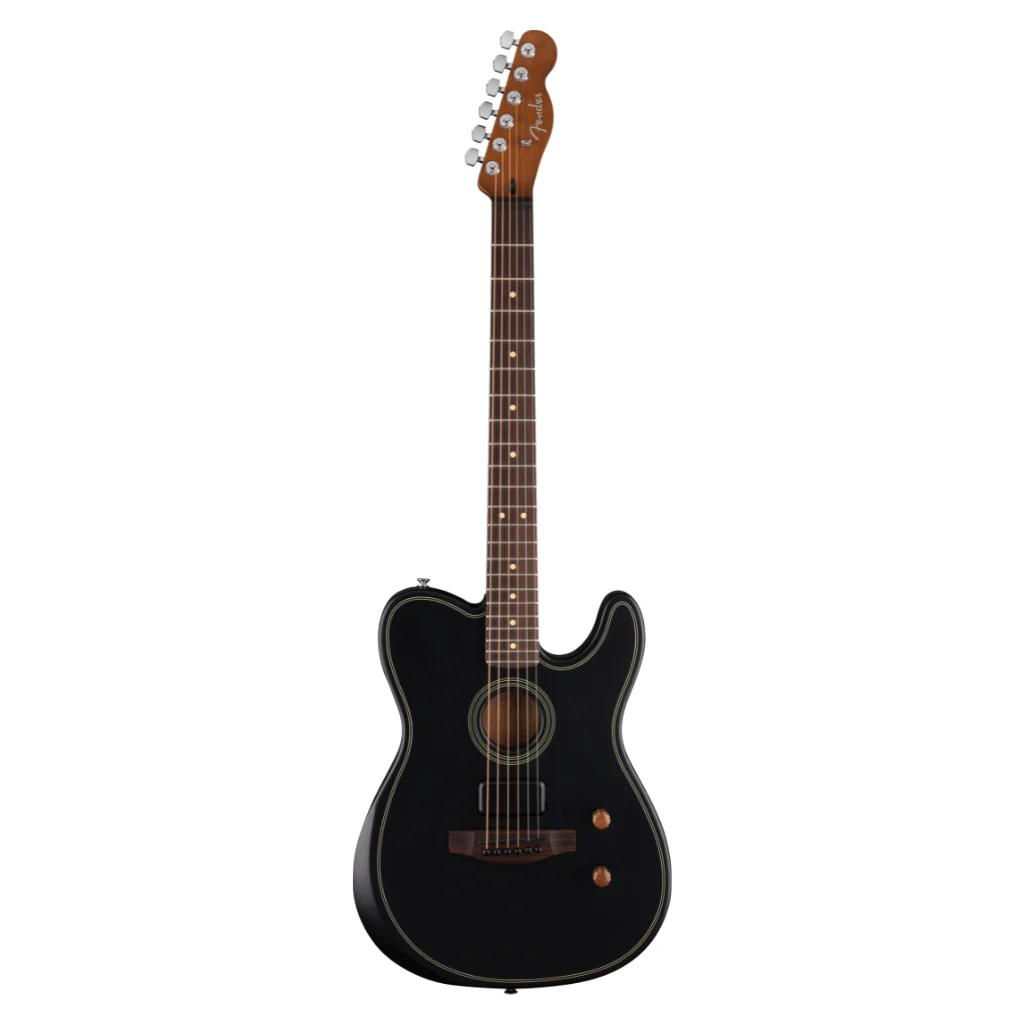 Fender Acoustasonic Standard Telecaster Guitar - Black - Image 3