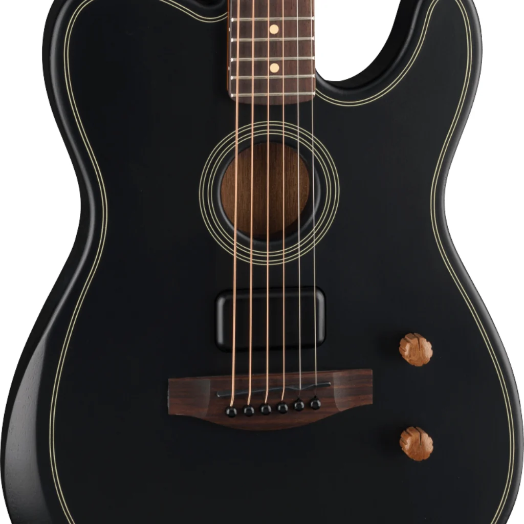 Fender Acoustasonic Standard Telecaster Guitar - Black - Image 7