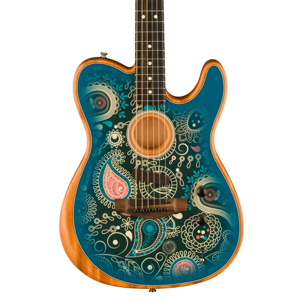 Fender American Acoustasonic Telecaster - Blue Paisley - Image 2