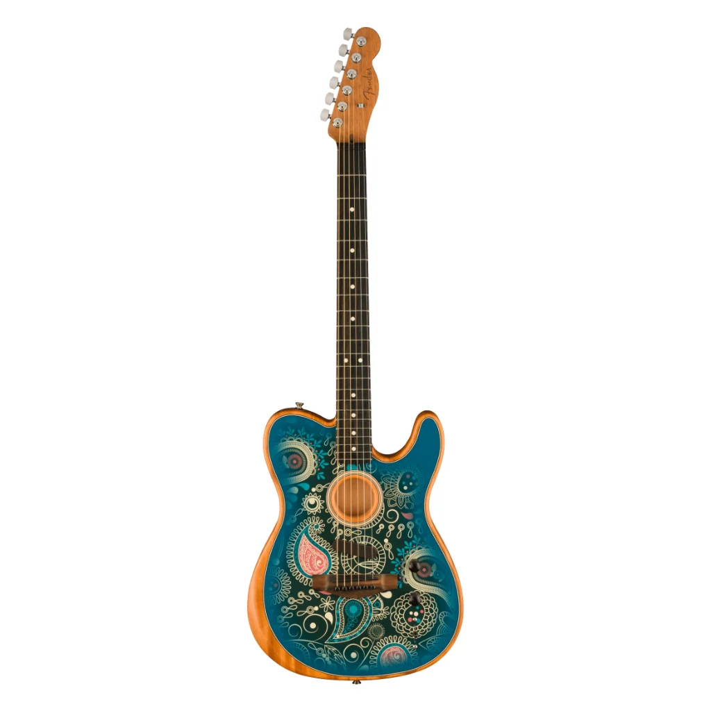Fender American Acoustasonic Telecaster - Blue Paisley - Image 4