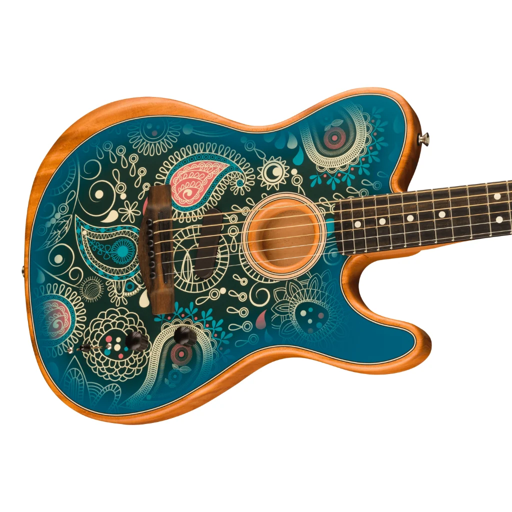 Fender American Acoustasonic Telecaster - Blue Paisley - Image 9