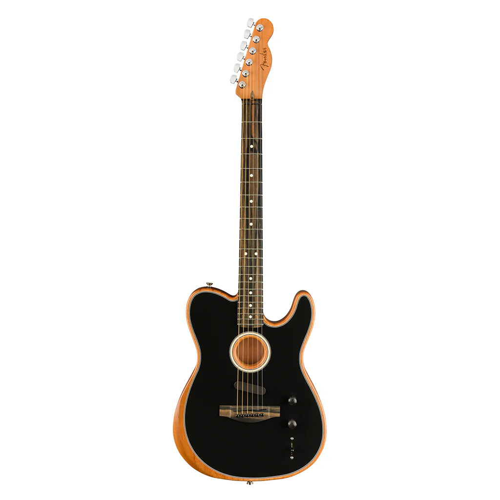 Fender American Acoustasonic® Telecaster®, Ebony Fingerboard, Black - Image 2