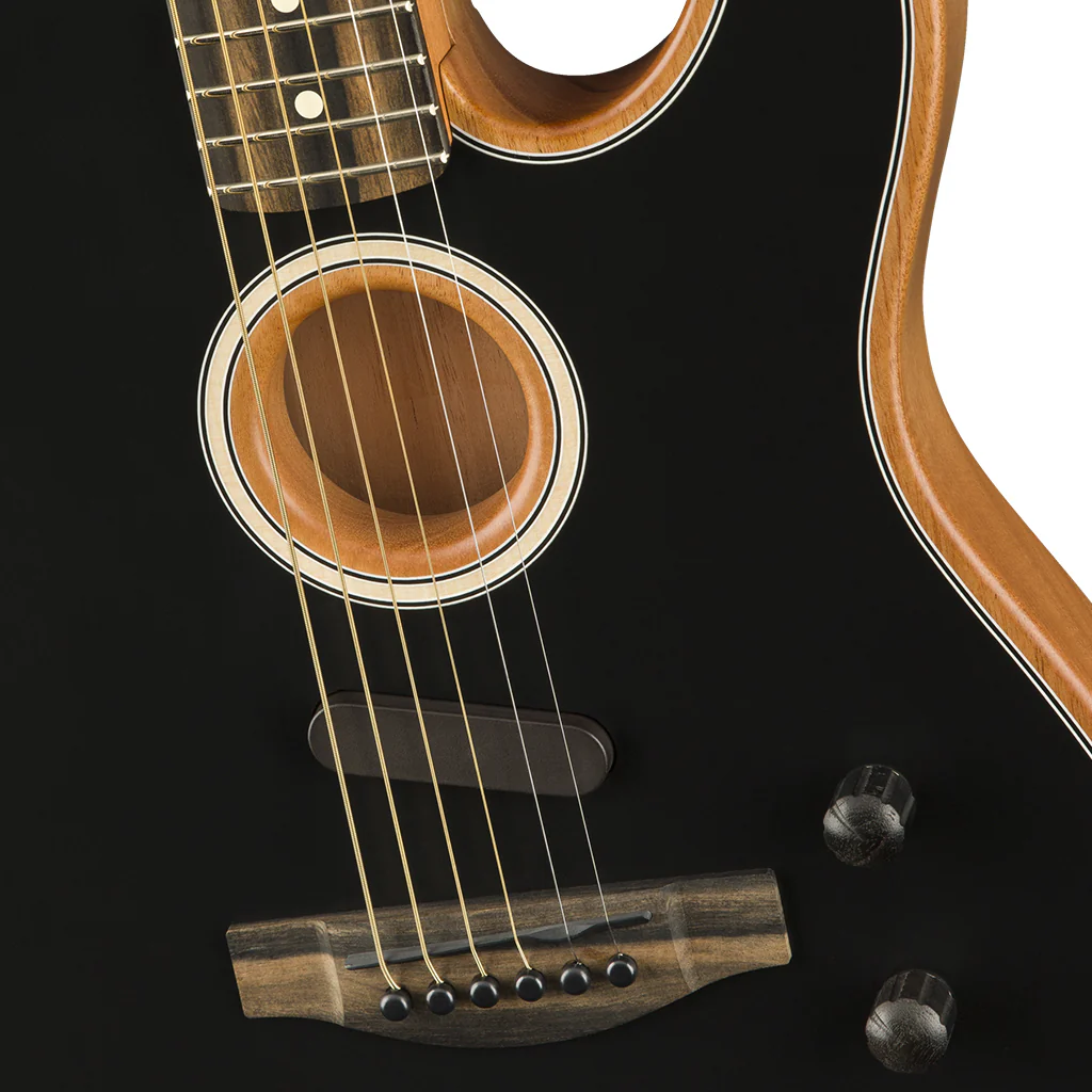 Fender American Acoustasonic® Telecaster®, Ebony Fingerboard, Black - Image 6