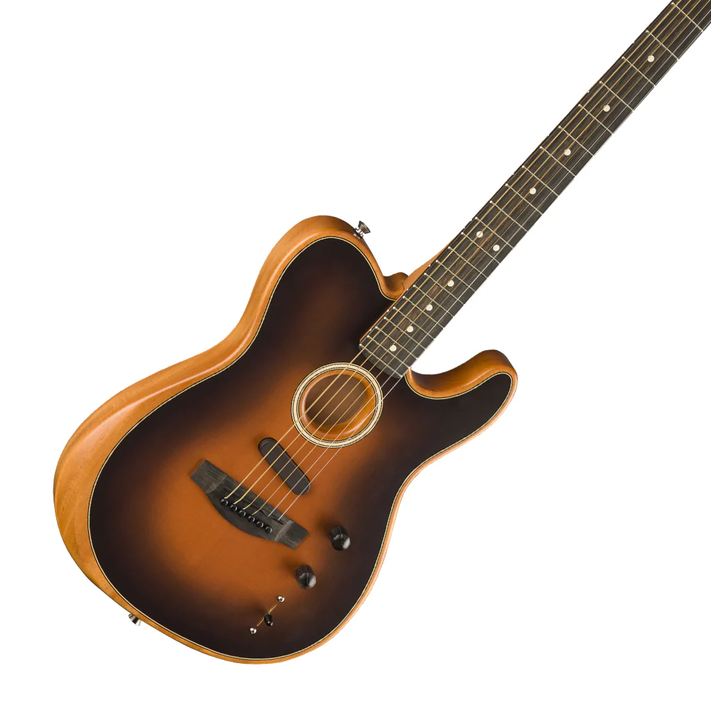 Fender American Acoustasonic® Telecaster®, Ebony Fingerboard, Sunburst - Image 7
