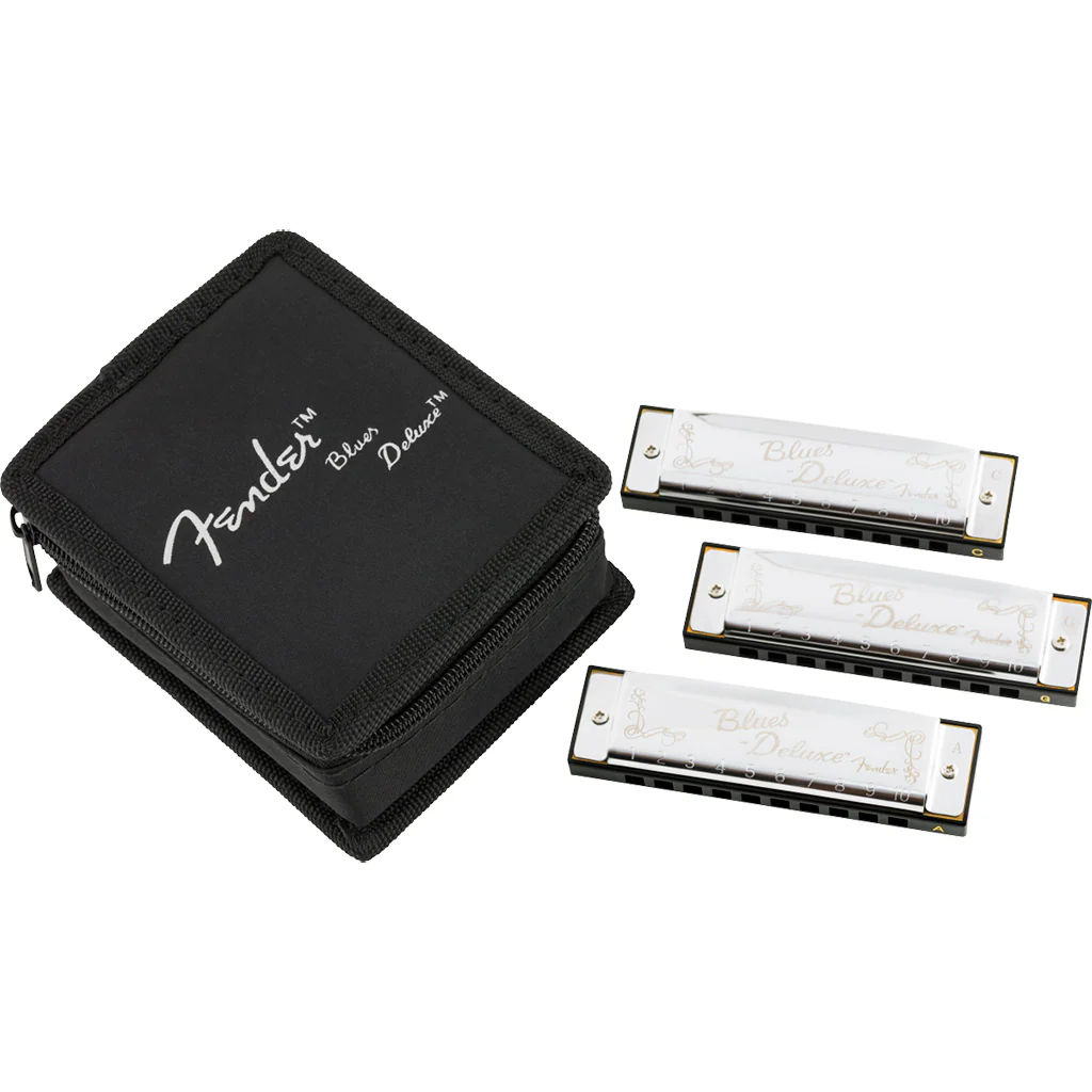 Fender Blues Deluxe Harmonica 3 Pack - Chrome