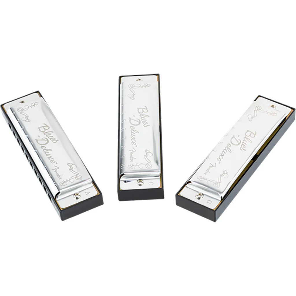 Fender Blues Deluxe Harmonica 3 Pack - Chrome - Image 2