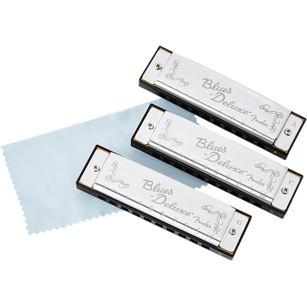 Fender Blues Deluxe Harmonica 3 Pack - Chrome - Image 3