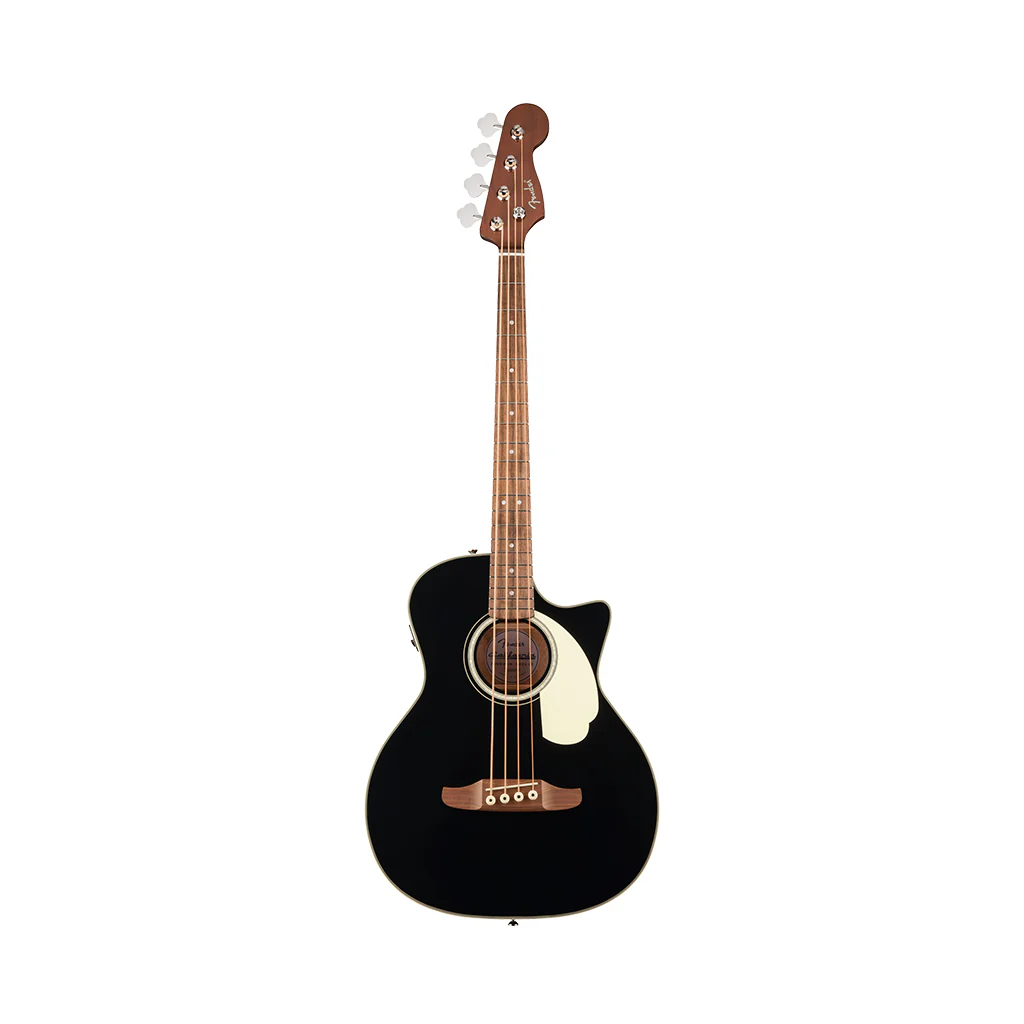 Fender California Deluxe Kingman CE w/Ivory Pickguard Acoustic-Electric Bass - Black - Image 3