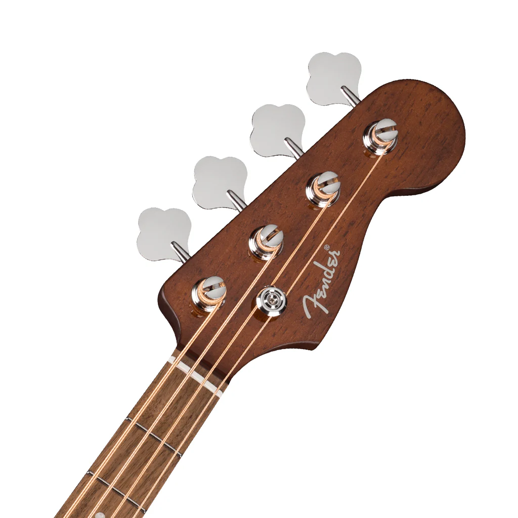 Fender California Deluxe Kingman CE w/Ivory Pickguard Acoustic-Electric Bass - Black - Image 5