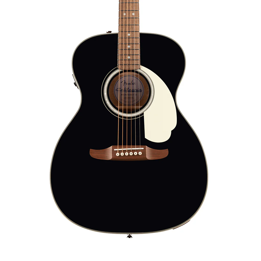 Fender California Deluxe Monterey E w/Ivory Pickguard Acoustic-Electric - Black