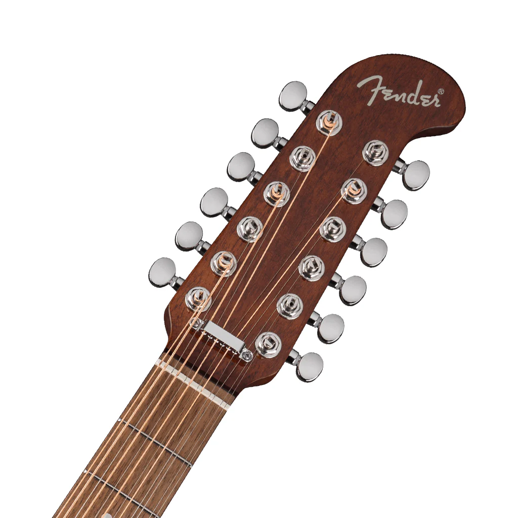 Fender California Deluxe Villager E 12-String Acoustic-Electric - Black - Image 5
