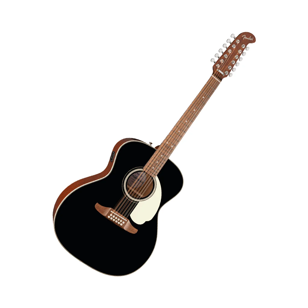 Fender California Deluxe Villager E 12-String Acoustic-Electric - Black - Image 8