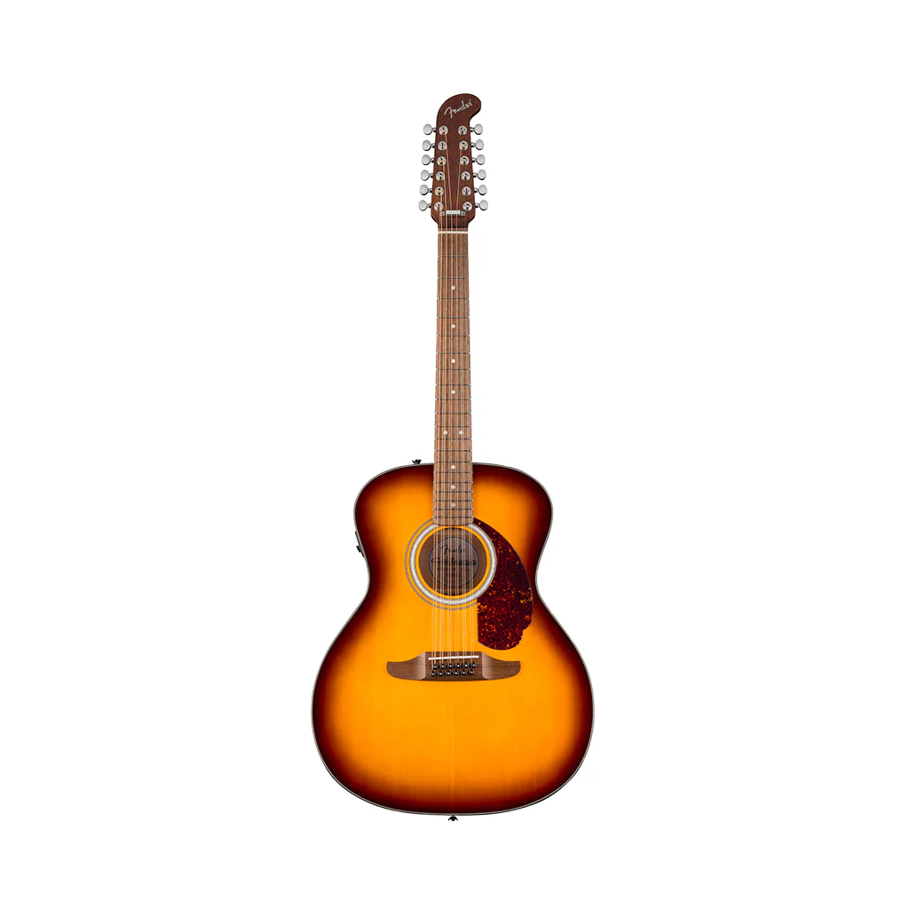 Fender California Deluxe Villager E 12-String Acoustic-Electric - Honey Sunburst - Image 3