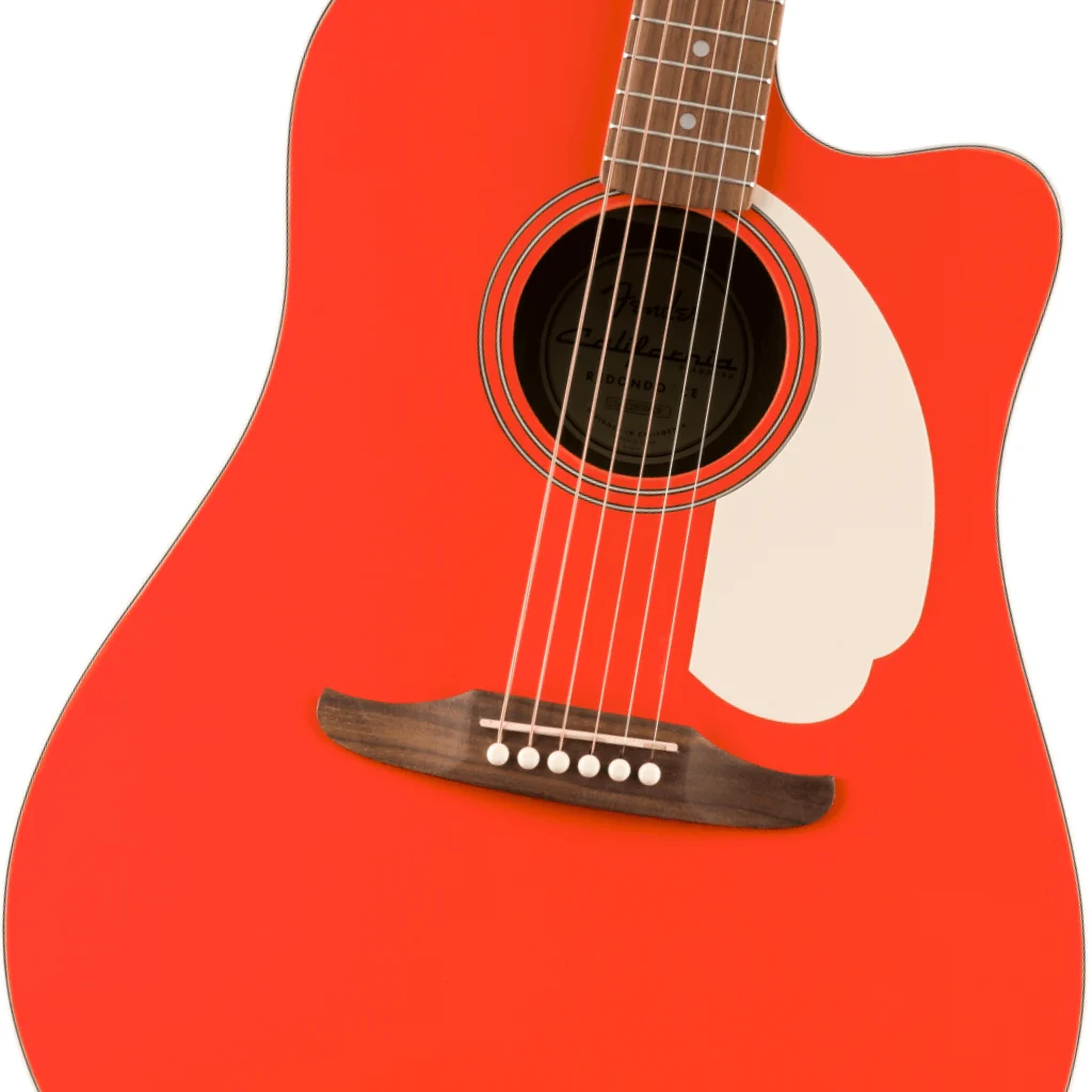 Fender California Standard Redondo CE Acoustic-Electric Guitar - Fiesta Red, Spruce Top - Image 8