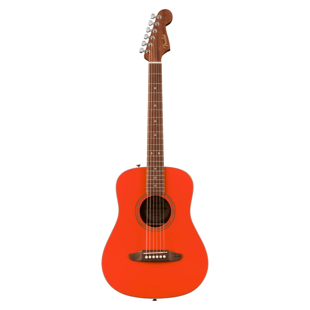 Fender California Standard Redondo Mini Acoustic Guitar with Bag - Fiesta Red, Spruce Top - Image 3