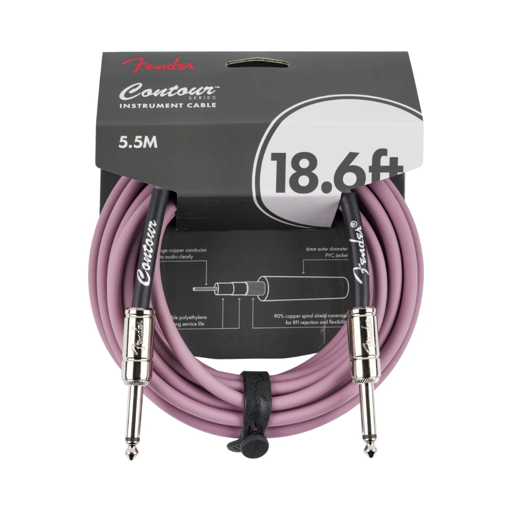 Fender Contour Series Instrument Cable - Burgundy Mist, 18.6 feet - Image 3
