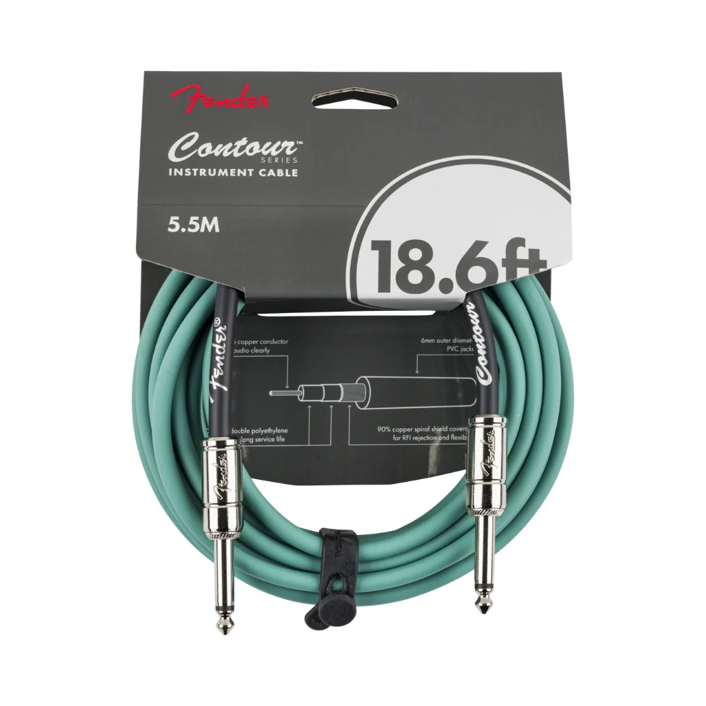 Fender Contour Series Instrument Cable - Sherwood Green, 18.6 feet - Image 3