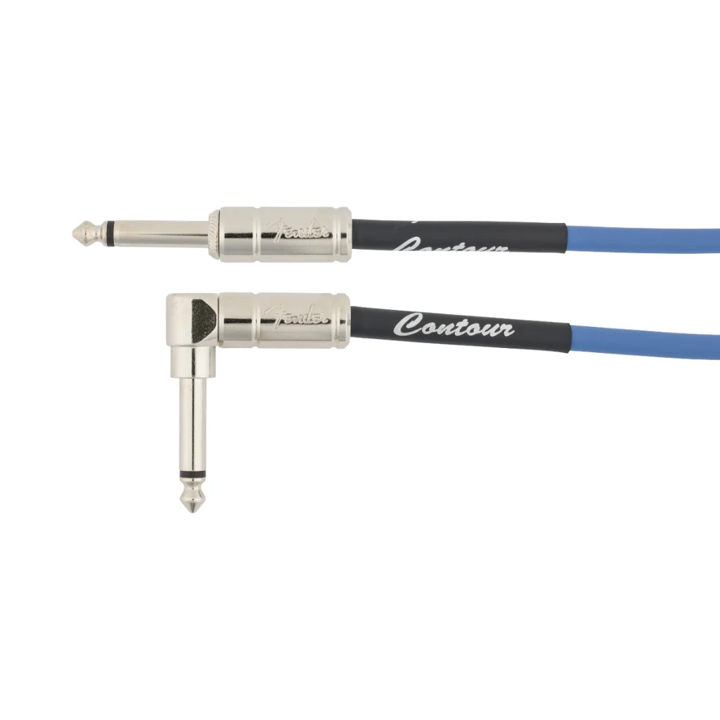 Fender Contour Series Straight to Right Angle Coil Instrument Cable - Lake Placid Blue, 30 feet - Image 2