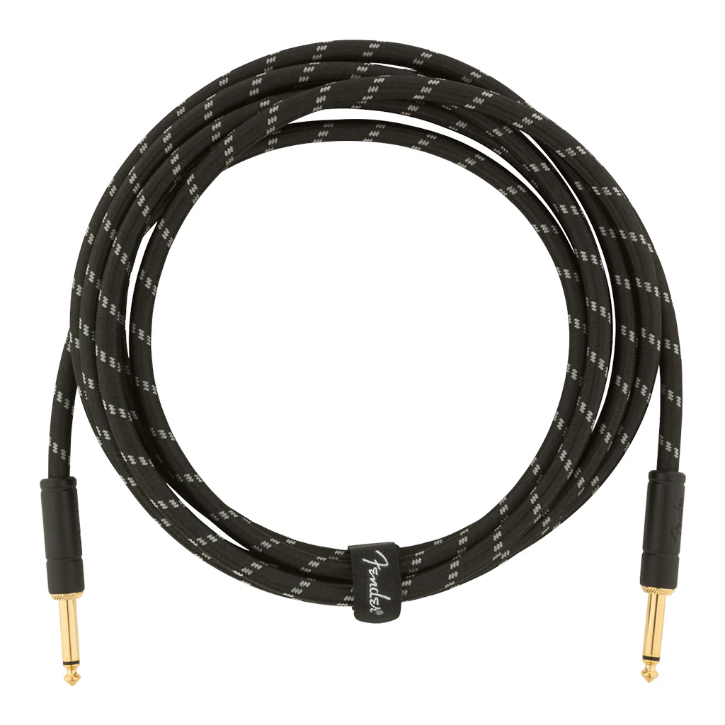 Fender Deluxe Series Instrument Cable, Straight/Straight, 10', Black Tweed - Image 2