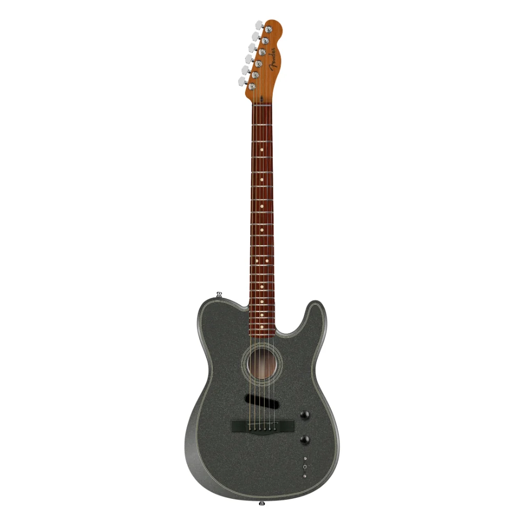 Fender FSR Acoustasonic Standard Telecaster - Charcoal Frost Metallic, Rosewood Fingerboard - Image 3
