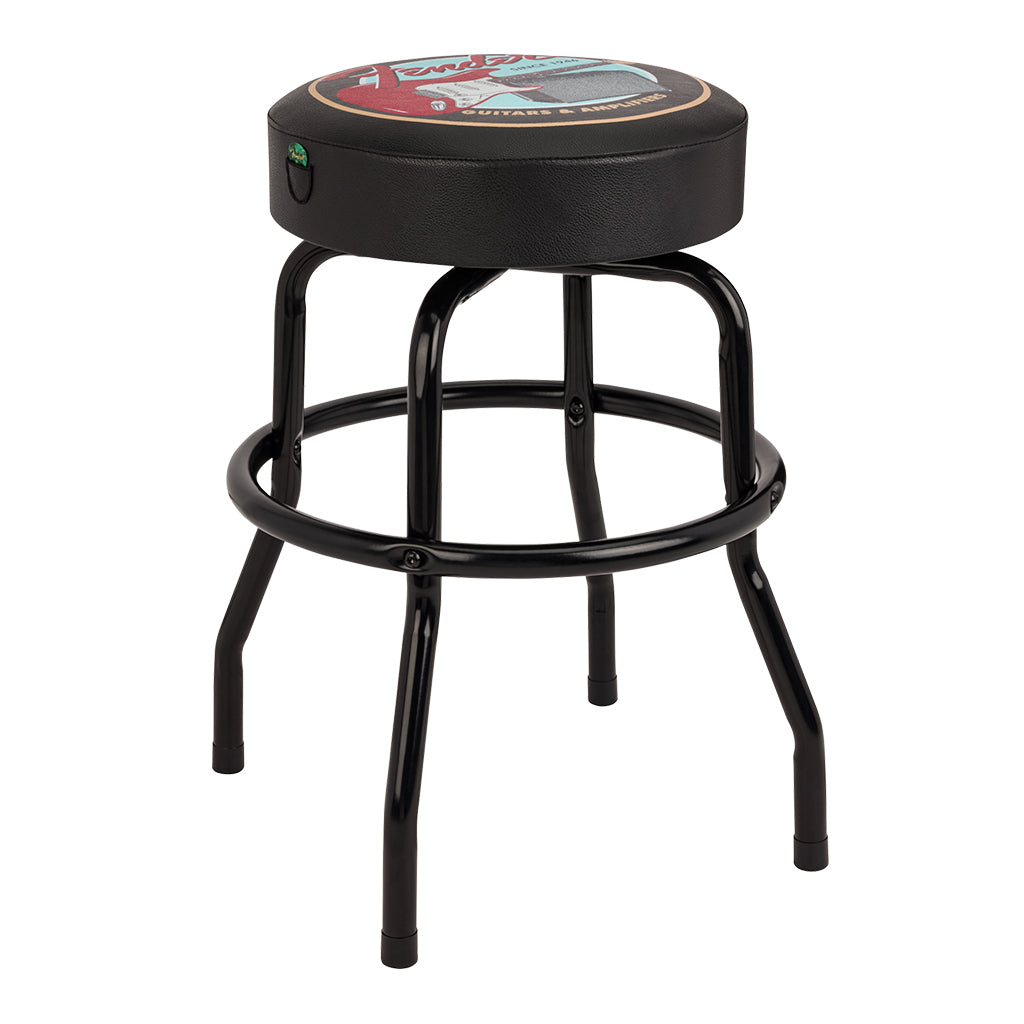 Fender Guitars and Amps Pick Pouch Barstool in Black - 24 Inch