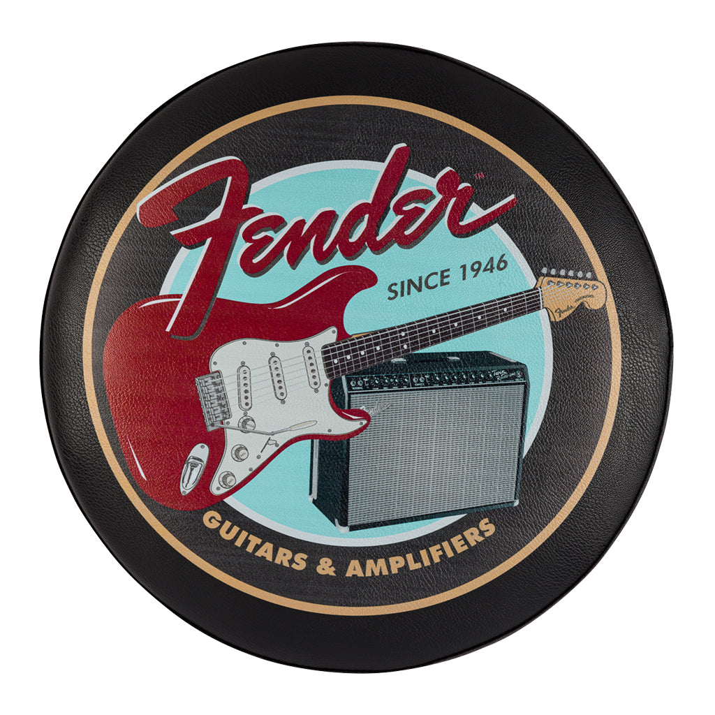 Fender Guitars and Amps Pick Pouch Barstool in Black - 24 Inch - Image 2