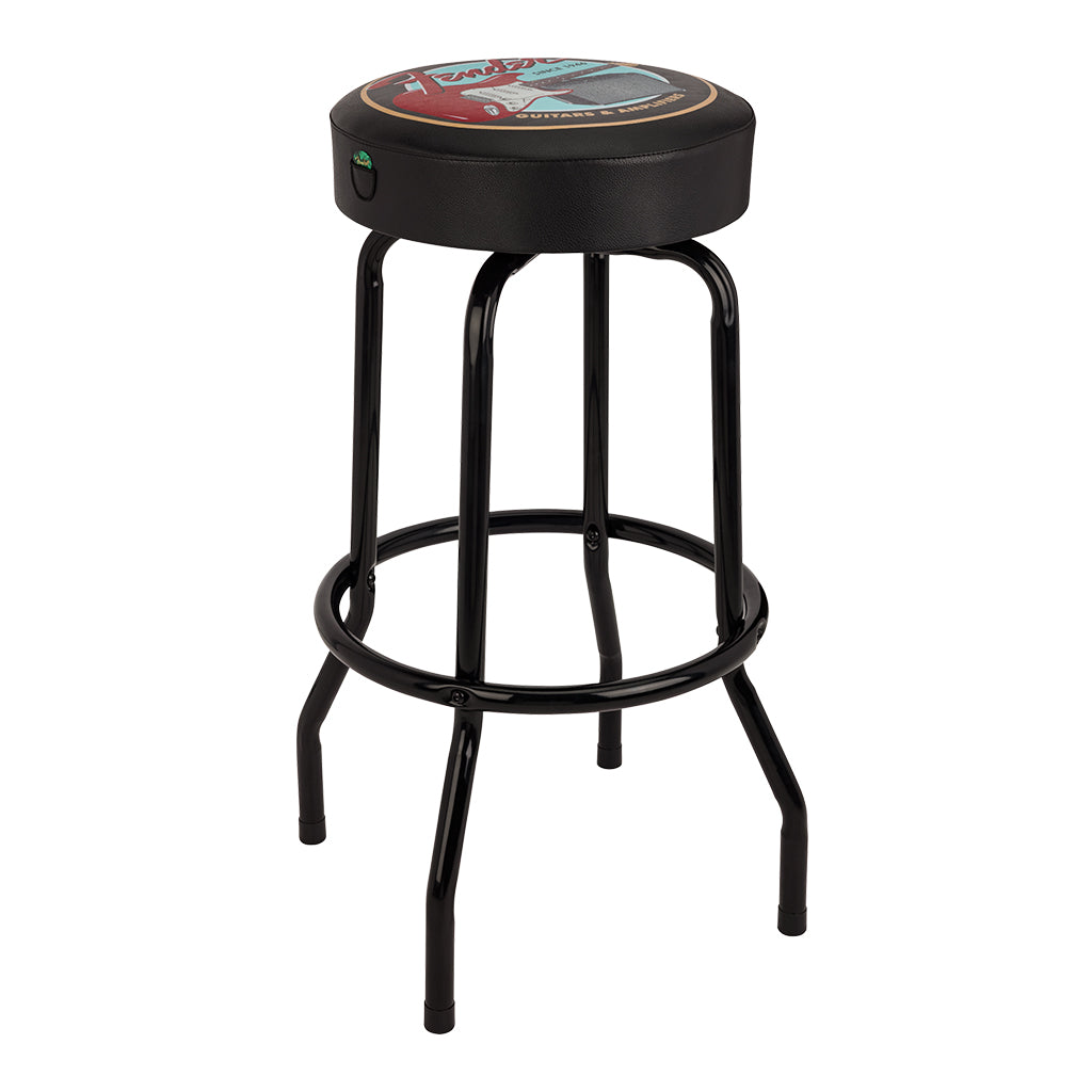Fender Guitars and Amps Pick Pouch Barstool in Black - 30 Inch