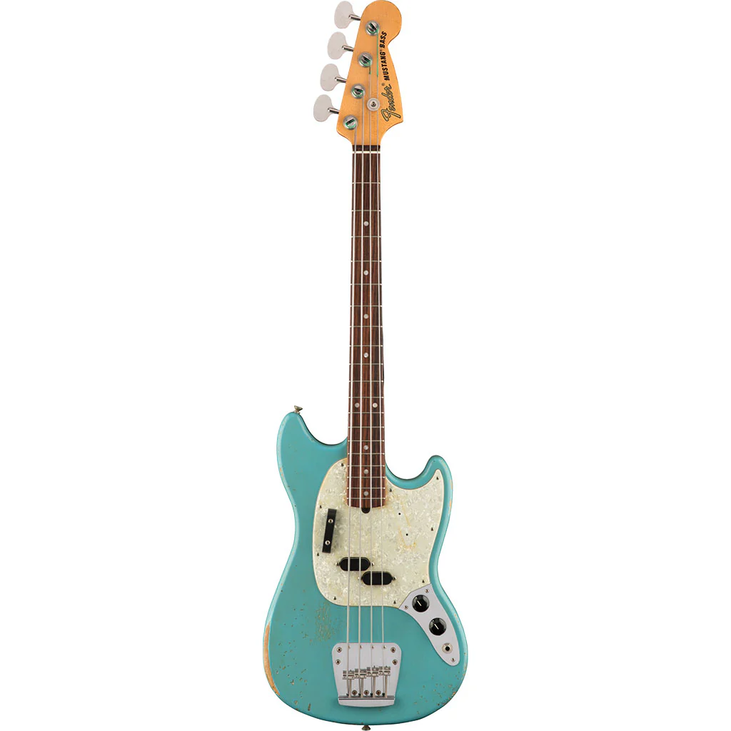 Fender JMJ Road Worn Mustang Bass - Faded Daphne Blue - Image 2