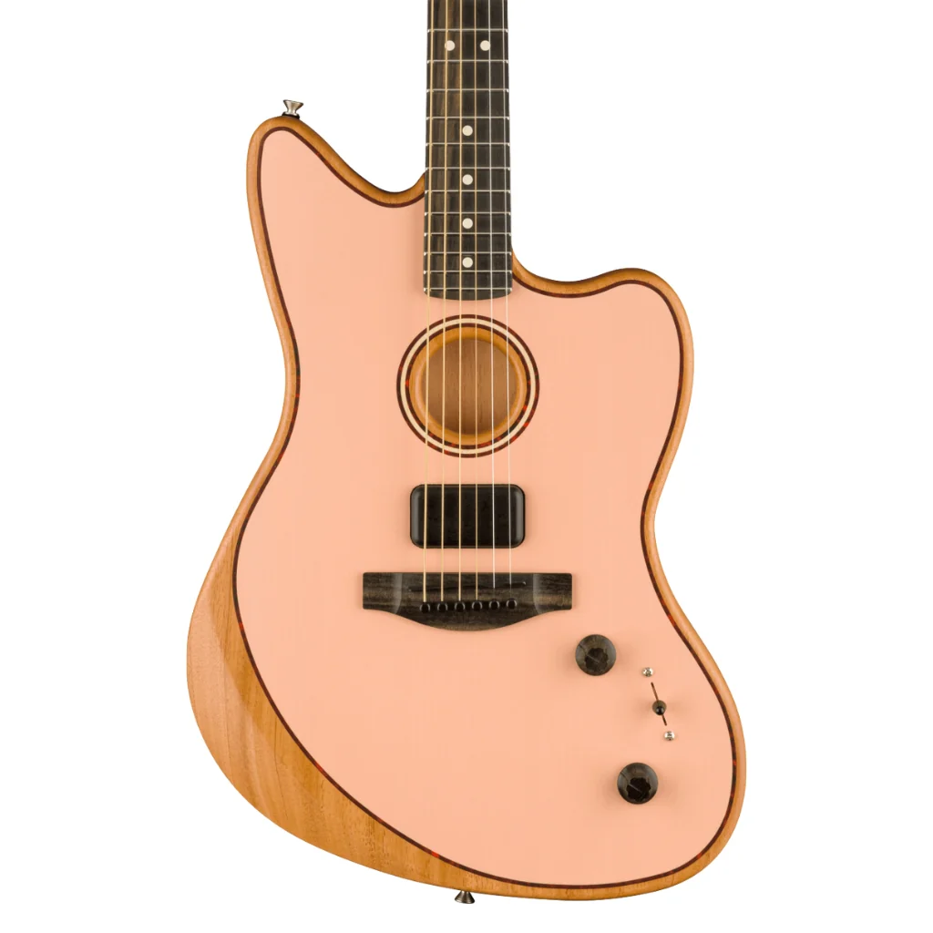 Fender FSR American Acoustasonic Jazzmaster - Shell Pink, Ebony Fingerboard