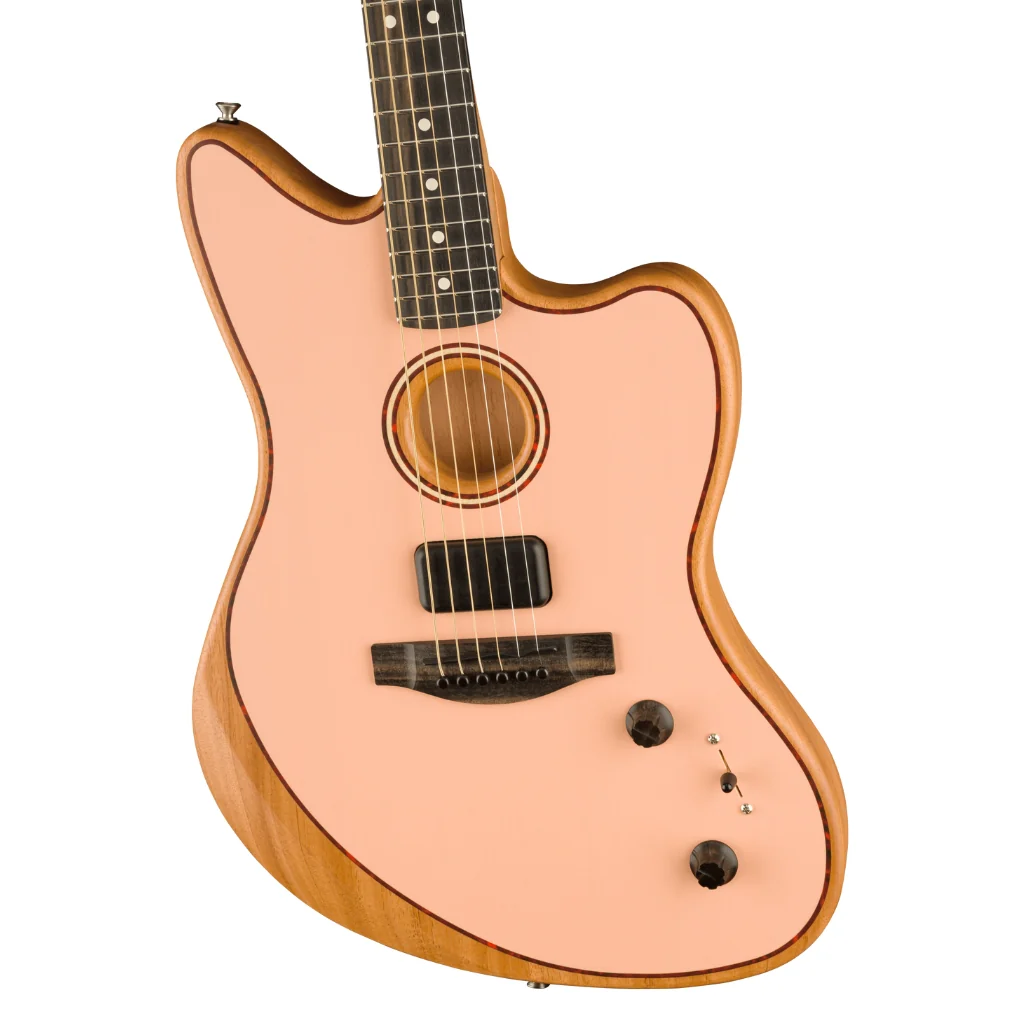 Fender FSR American Acoustasonic Jazzmaster - Shell Pink, Ebony Fingerboard - Image 6
