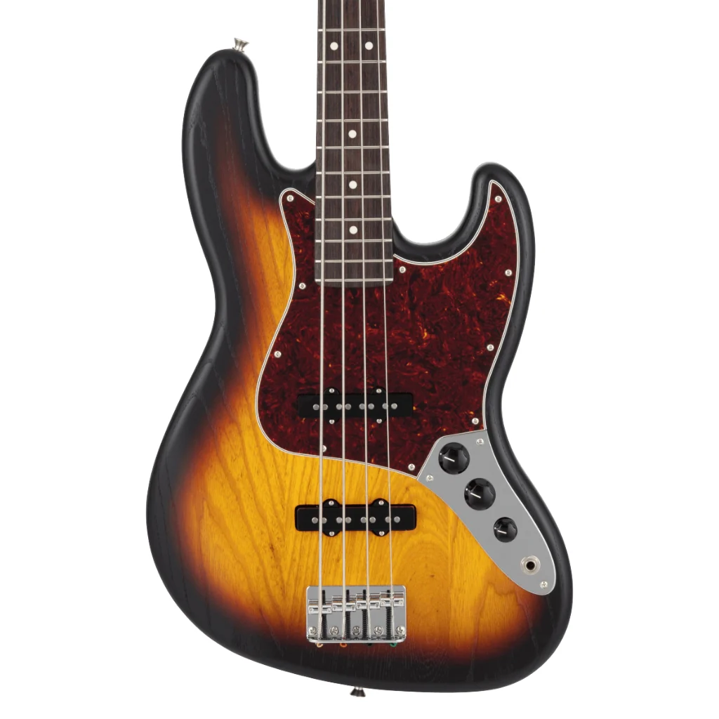 Fender Made in Japan Limited Raw Ash Jazz Bass - 3 Color Sunburst, Rosewood Fingerboard