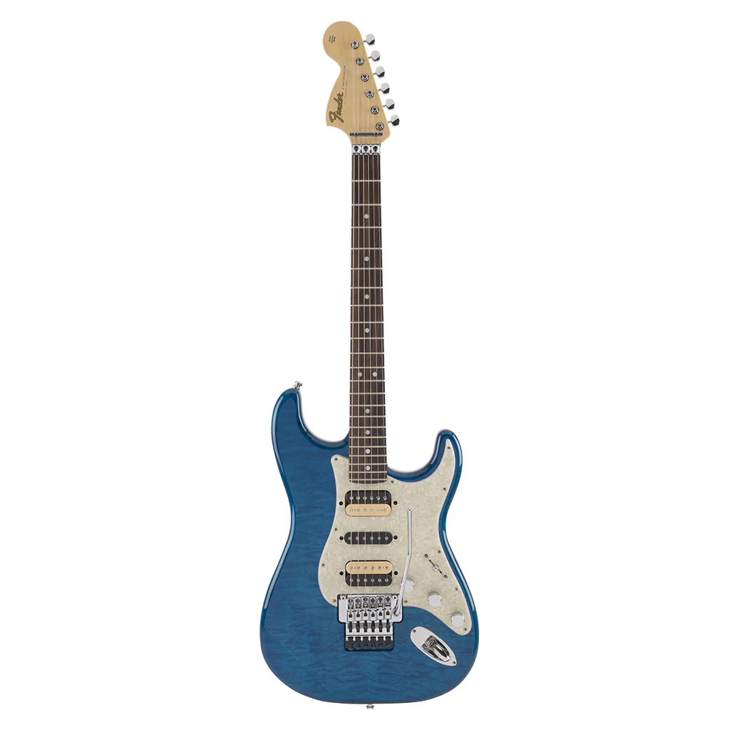 Fender Michiya Haruhata Stratocaster®, Rosewood Fingerboard, Caribbean Blue Transparent - Image 2