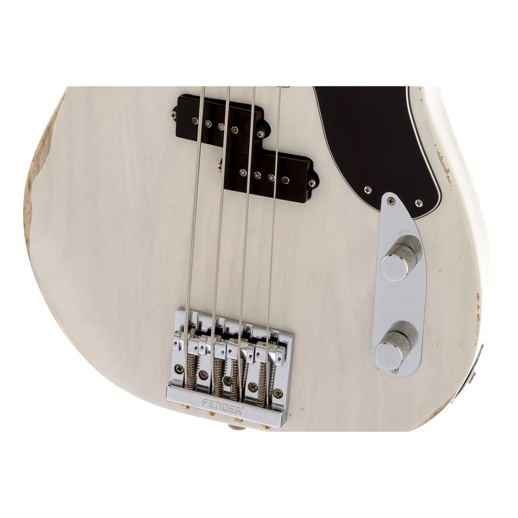 Fender Mike Dirnt Roadworn Precision Bass - White Blonde - Rosewood - Image 5