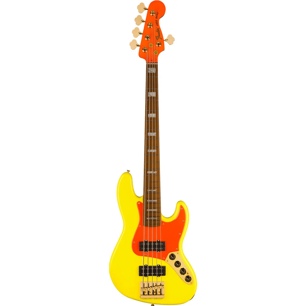 Fender MonoNeon Jazz Bass® V, Maple Fingerboard, Neon Yellow - Image 2